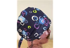 Kopfbedeckung, OP-Haube Modell Dunkelblau zum Binden aus Baumwolle