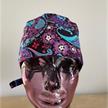 Kopfbedeckung, OP-Haube Modell Pinke Blume zum Binden aus Baumwolle | Bild 4