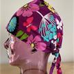 Kopfbedeckung, OP-Haube Modell Blumenmeer zum Binden aus Baumwolle | Bild 2