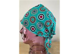 Kopfbedeckung, OP-Haube Modell Punkte zum Binden aus Baumwolle