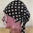Kopfbedeckung, OP-Haube Modell schwarz-weiss zum Binden aus Baumwolle | Bild 2
